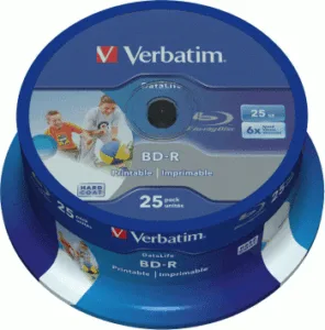 VERBATIM BLU-RAY BD-R 25 GB white printable (FULL)